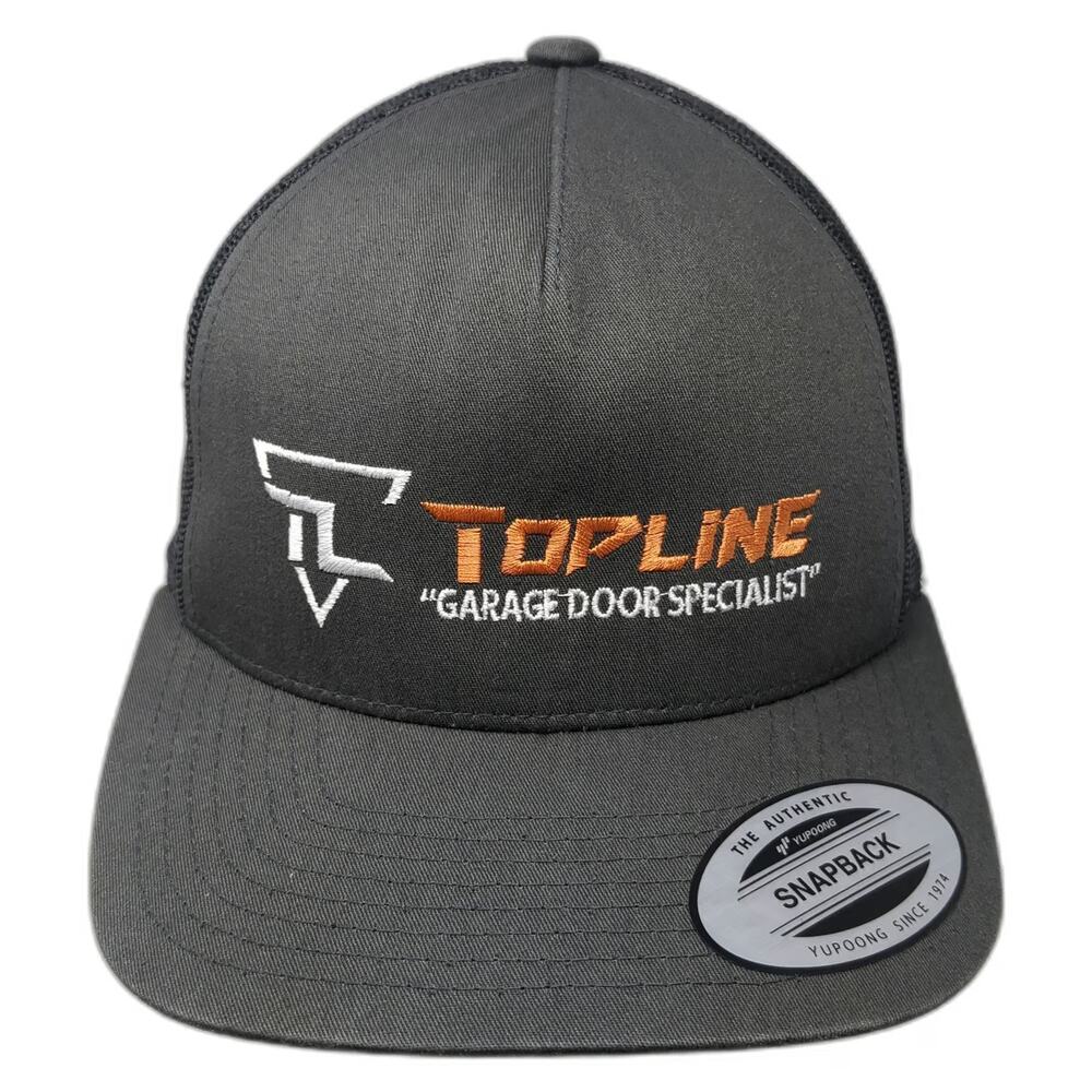 Yupoong Trucker Hat Gray One Size Snapback Topline Garage Door Specialist Logo